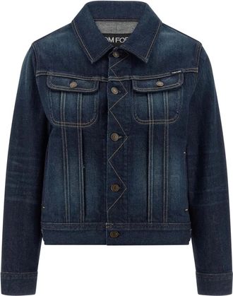 Tom Ford Japanese Stonewashed Denim Jacket - Dames - Spijkerjassen - Blauw - XS - Denim - Jassen