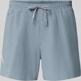 Salomon Shorts mit elastischem Bund und Logo in Hellgrau, Gr&ouml;&szlig;e XL