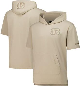 Pro Standard Mens Pro Standard Tan Cincinnati Bengals Neutrals Capsule Short Sleeve Pullover Hoodie at Nordstrom, Size Medium