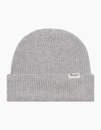 Aquascutum Mens Aquascutum Active Logo Light Melange Grey Beanie Hat - Size: ONE size