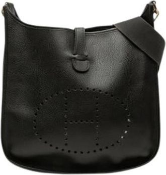 Herm&egrave;s Pre-owned Evelyne Schoudertas - Dames - Vintage Schoudertas - Zwart - ONE Size - Leer - Vintage