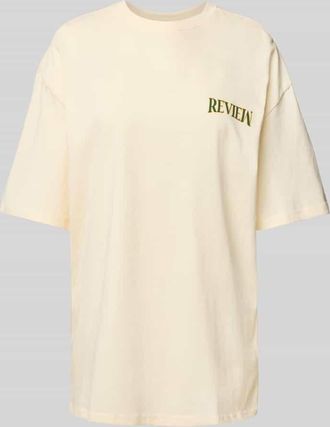 Review Oversized T-Shirt mit Backprint in Offwhite, Größe XS