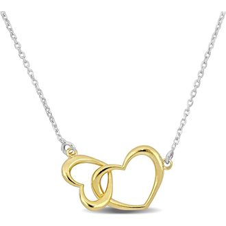 Delmar Double Heart Necklace in Yellow Gold at Nordstrom Rack