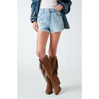 Guess Cotton Blend Mom Shorts in C0Bz-Light at Nordstrom, Size 32