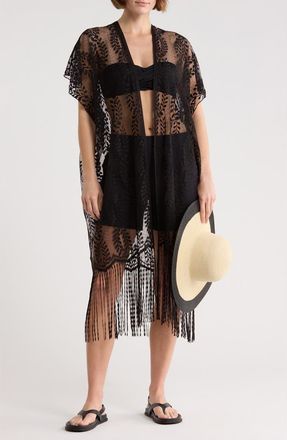Vince Camuto Lace Shawl & Hat Set in Black at Nordstrom Rack