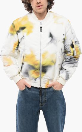 Alexander McQueen Padded Bomber BLURRED with Front Zip Alexander McQueen