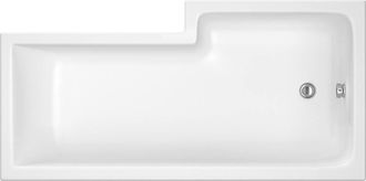 Balterley L Square Shower Bath Left Hand, 1600 x 850 x 700 x 585mm in White