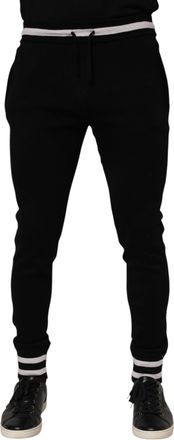Dolce & Gabbana Black Cotton Men Jogger SweatMens Mens Pants