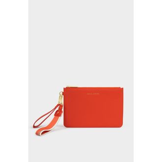 Katie Loxton Hallie Wristlet Pouch in Deep Orange at Nordstrom