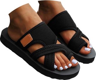 Generic Breathable Mesh Womens Sandals 2024,Breathable Mesh Womens Sandals,Womens Orthopaedic Sandals (Black,6.5)