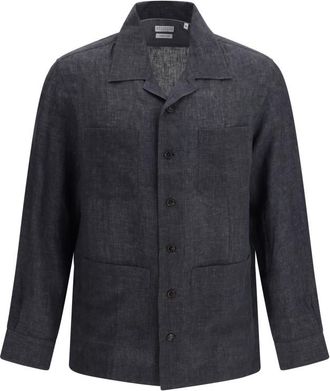 Brunello Cucinelli Dark Grey Textured Shirt
