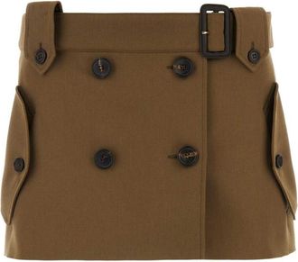 Miu Miu Brown Gabardine Miniskirt