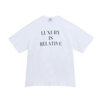 Moschino T-Shirts, male, White, Size: XL Luxury Is Relative Oversized T-Shirt