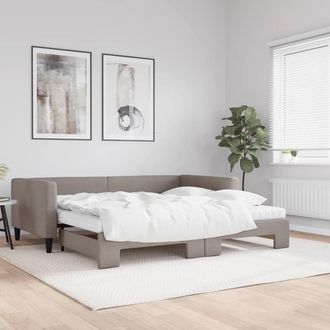 vidaXL Vidaxl - Sof&aacute; Cama Nido Con Colch&oacute;n Tela Gris Taupe 100x200 Cm