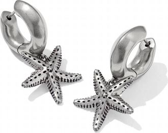 Kendra Scott Womens Parker Starfish Huggie Earrings In Vintage Silver