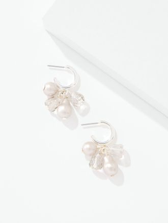 Talbots Pearly Drop Earrings - Opal Grey/Shiny Silver - 001 Talbots