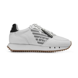 Emporio Armani Witte leren sneakers - Heren - Sneakers - Wit - 40 EU - Leer - Schoenen