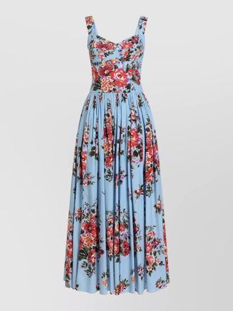 Dolce & Gabbana dress sweetheart neckline fitted bodice pleated skirt