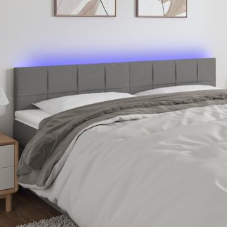 vidaXL Cabecero Con Led De Tela Gris Oscuro 160x5x78/88 Cm Vidaxl