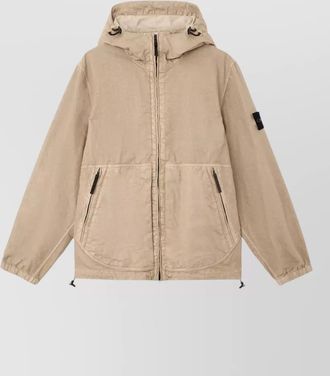 Stone Island nylon panama tc hooded jacket drawstring