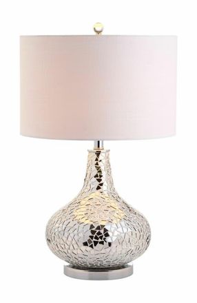 Jonathan Y Designs Emilia Mirrored Mosaic LED Table Lamp in Silver/gray at Nordstrom