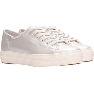 Keds Triple Kick Leather Sneaker Pink Pearlized KW-TRKICK-8 Womens