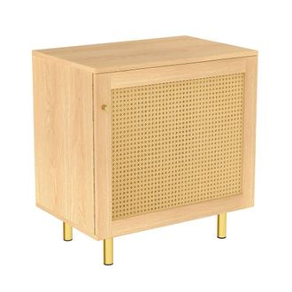 Urban Meuble Aparador bajo de rat&aacute;n tejido efecto madera, 1 puerta