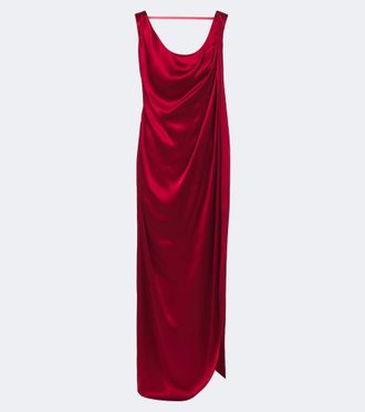 Maison Margiela Draped satin maxi dress