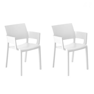 Resol Fiona Set 2 Silla Con Brazos Interior, Exterior Blanco