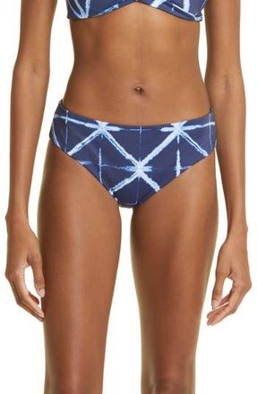 Lafayette 148 New York Shibori Tie Dye Reversible Bikini Bottoms in Parisian Blue Multi at Nordstrom Rack, Size X-Small