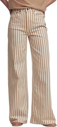 Boden High Rise Linen-Blend Wide Leg Jean