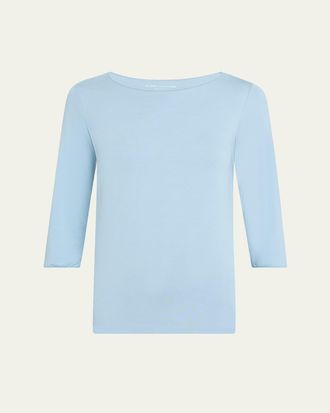 Majestic Filatures Soft-Touch Marrow-Edge Boat-Neck Top