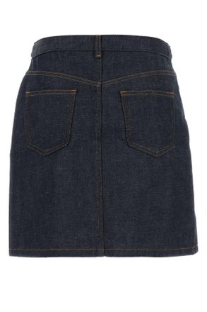 A.P.C. Womens Denim Jupe Mini Skirt Iai Coton Gonne