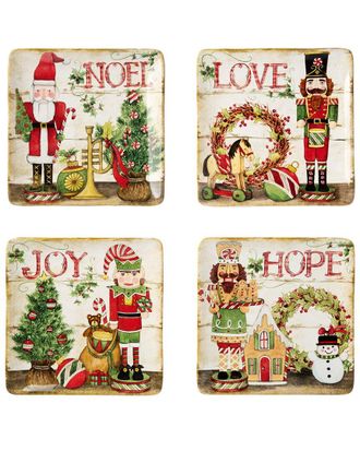 Certified International Nutcracker Parade Set Of 4 Dessert Plates
