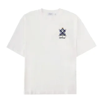 Off-white T-Shirts, male, White, Size: XL Cotton T-shirt With Logo