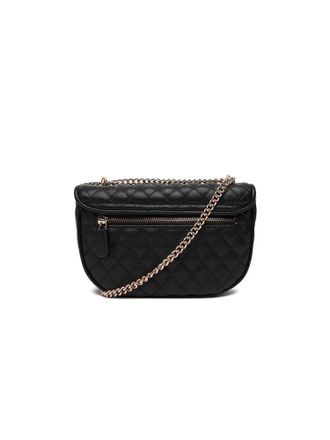 Guess Quilted Polyurethane Crossbody Bag - Black