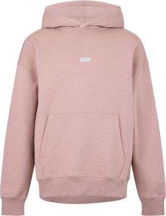 HUGO BOSS Hugo Heren Logo Katoen Overhead Relaxed Fit Hoodie (Lichtroze)