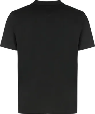 MCM Mens Cotton Crew-Neck T-Shirt Black T-Shirts And Polos