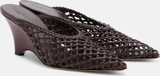 Le Monde Beryl Le Monde B&eacute;ryl Victoria leather wedge mules
