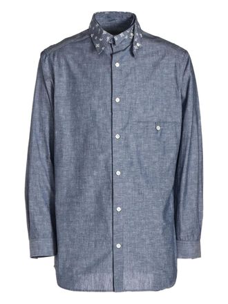 Yohji Yamamoto embroidered shirt - men - Fabric - 4 - Blue