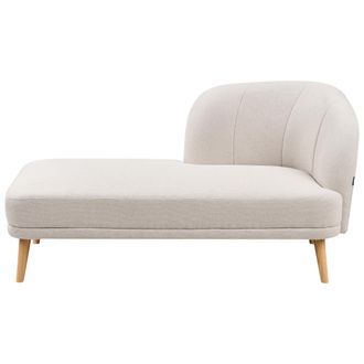 Beliani Beliani - Chaise Longue De Tela De Poli&eacute;ster Estilo Tradicional Muebles De Sala De Estar Beige Claro Derecho Tanlay