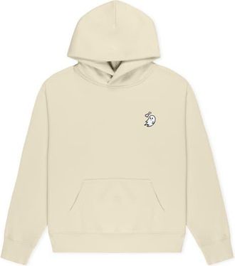 Dalix Heartly Ghost Relaxed Midweight Fleece Pullover Hoodie in Butter at Nordstrom, Size Xx-Large