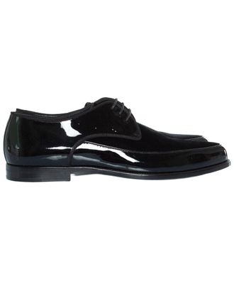 Saint Laurent Mens Leather Patent And Suede Lace Up Derby (Authentic Pre- Loved)