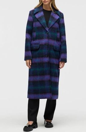 NVLT Oversize Plaid Notch Lapel Coat in Purple at Nordstrom Rack, Size X-Small