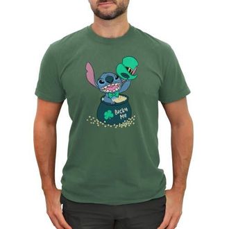 Lilo & Stitch Mens Lilo & Stitch St. Patricks Day Stitch Lucky Me Pot of Gold Graphic T-Shirt in Light Green at Nordstrom, Size Xxx-Large