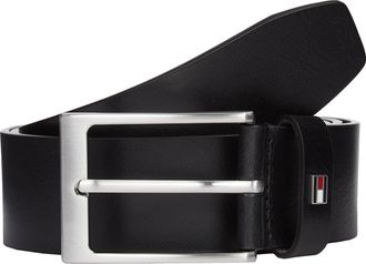 Tommy Hilfiger Lederg&uuml;rtel TOMMY HILFIGER LAYTON 4.0 cm breit, Herren, Gr. 100, schwarz, Rindsleder, unifarben, G&uuml;rtel Lederg&uuml;rtel, Gr&ouml;ssenverstellbar