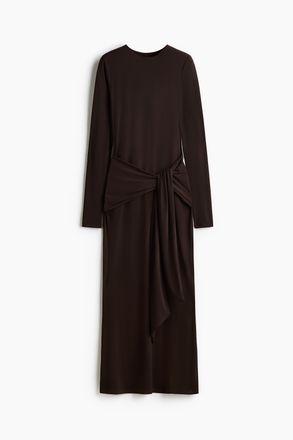 H&M Jerseykleid mit Langarm - Brown