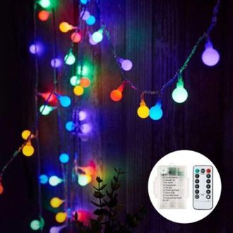 OEM Guirnalda De Luces Led A Pilas, 6 M, 40 Bombillas Led Con 8 Modos De Iluminaci&oacute;n, Resistente Al Agua Para Uso Interior Y Exterior, Navidad (multicolor