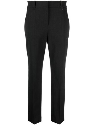 Brunello Cucinelli Pantaloni sartoriali crop a vita media - Grigio
