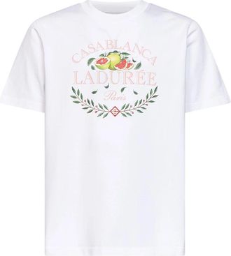 Casablanca T-shirt met korte mouwen - Heren - T-shirts - Wit - 2XL - Katoen - Tops